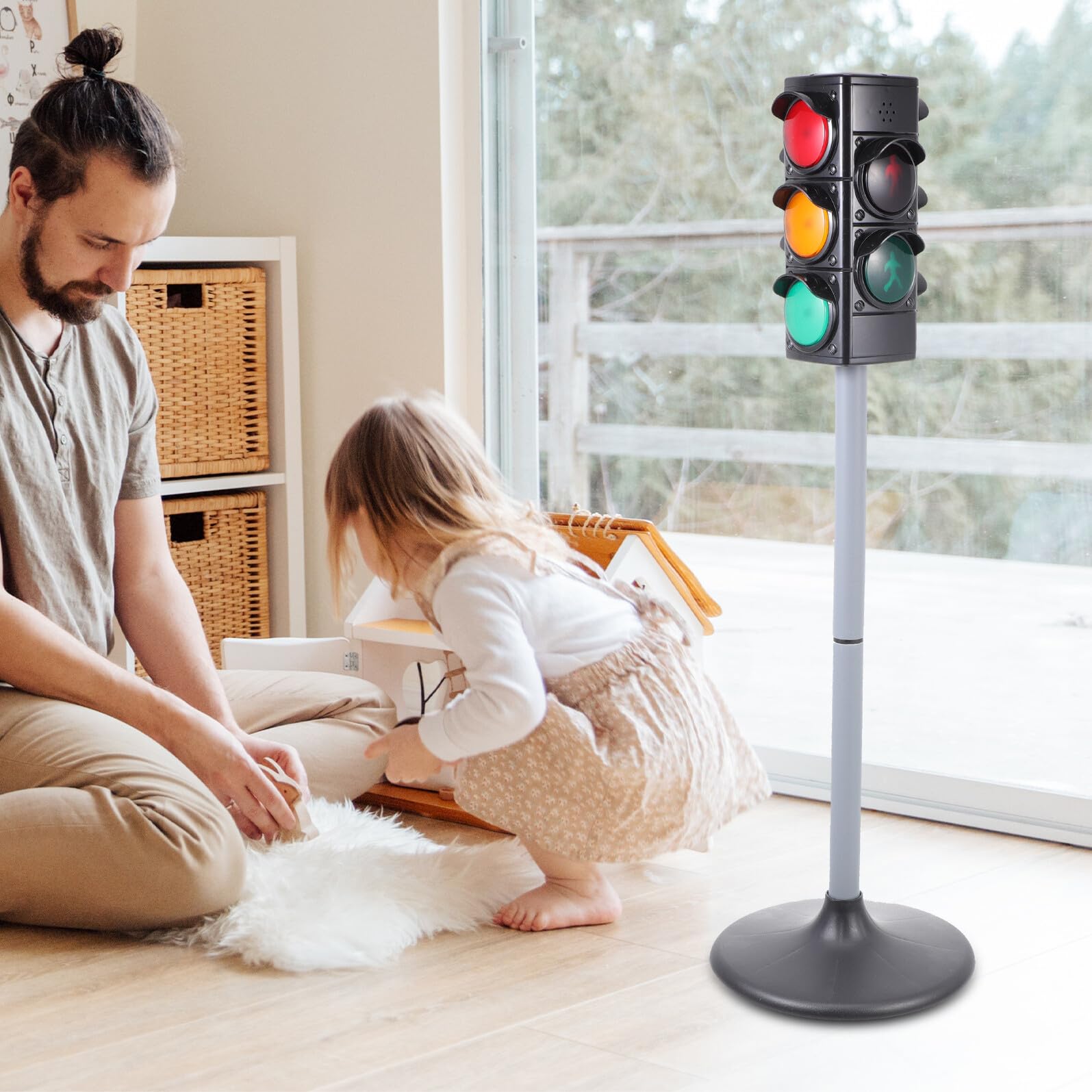 Juguete de Semáforo para Niños Negro Abs Sonido y Luz