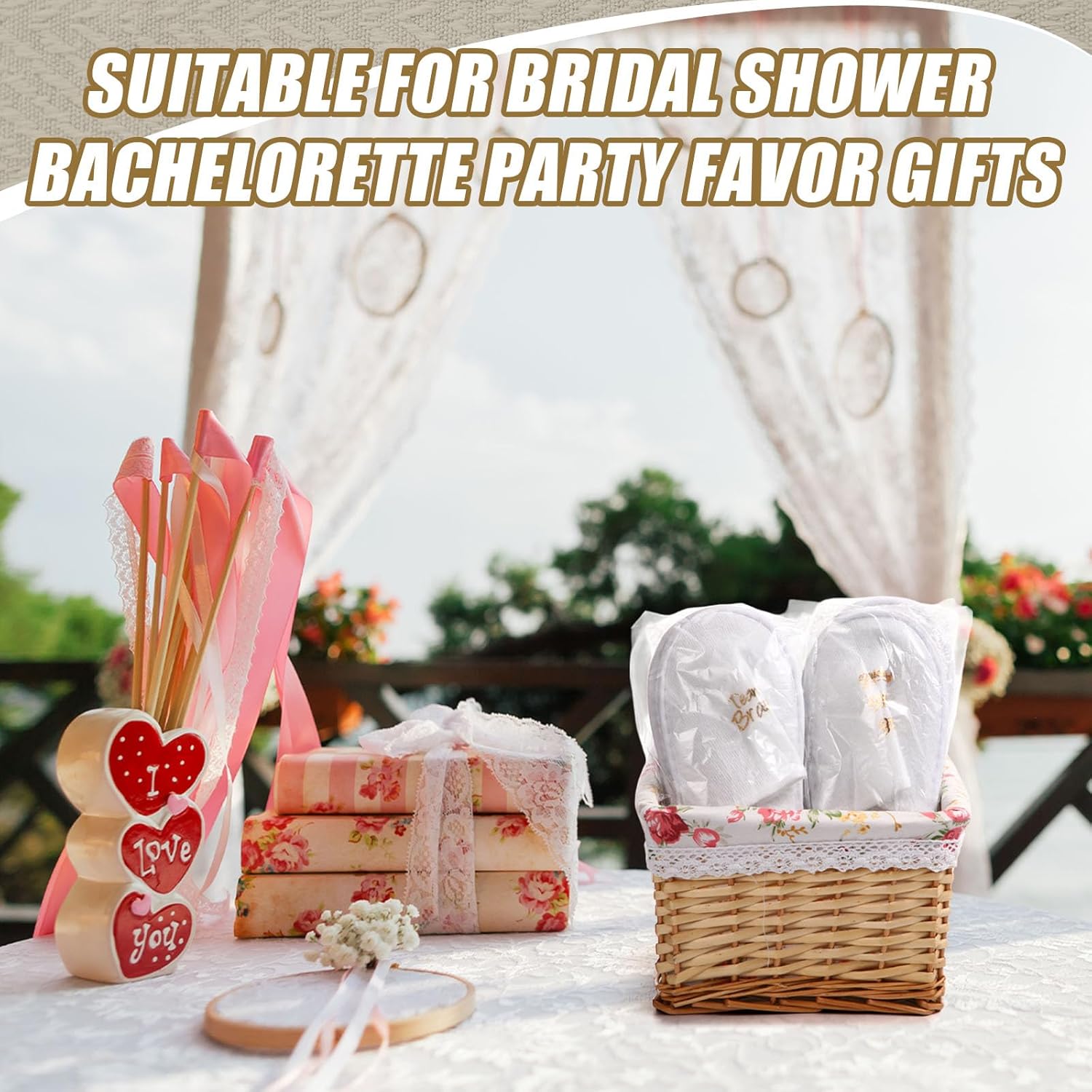 12 Pairs Disposable Wedding Slippers Disposable Hotel Slippers for Guests Bride Bridesmaid Gifts for Travel Spa Home Bridal Shower Women Closed Toe (US Men Size 10,Women 11) - Image 6