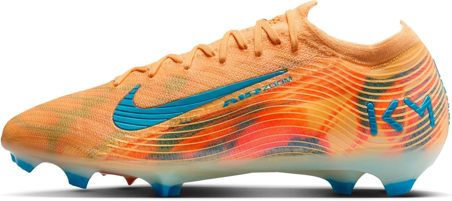 Nike Mercurial Vapor 16 Elite Kylian Mbappe Firm-Ground Low-Top Soccer Cleats (Melon Tint/Igloo/Neo Turquoise)