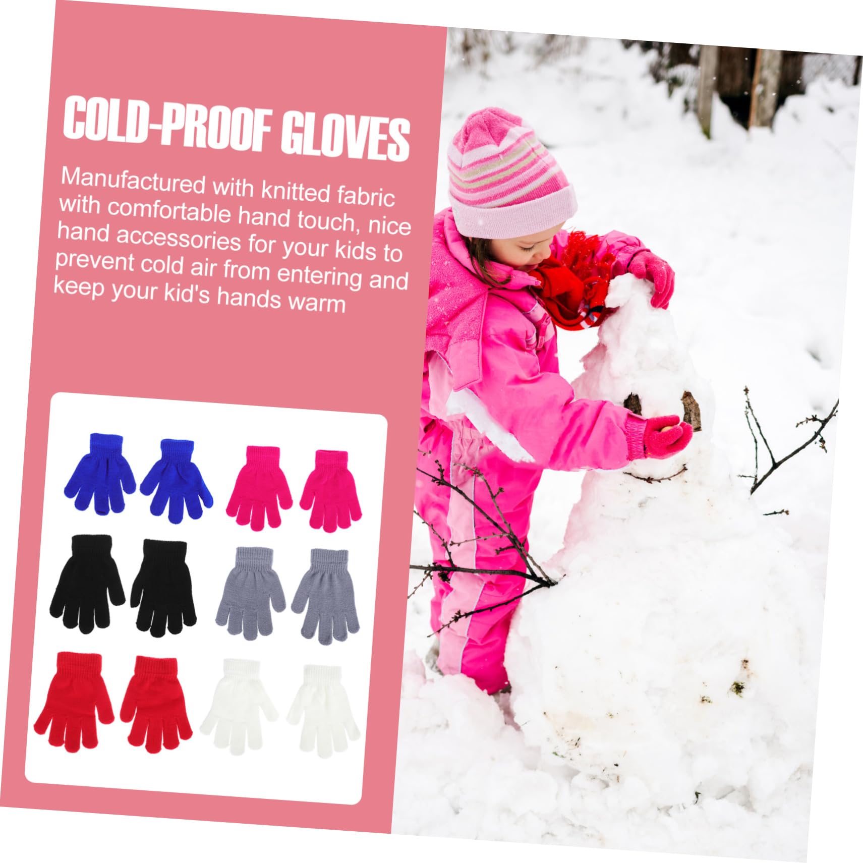 GALPADA 48pares Guantes De Invierno Para Niño Niña Cálidos y Creativos De Guantes Completos Adecuados Para Actividades Interiores y Exteriores