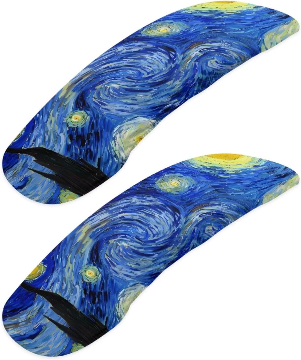 Starry Night Print Office Chair Armrest Slipcovers Chair Arm Covers, Soft Comfy Desk Chair Slipcovers with Elastic Bands, Stretchable Gaming Chair Arm Protector