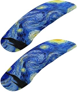 Starry Night Print Office Chair Armrest Slipcovers Chair Arm Covers, Soft Comfy Desk Chair Slipcovers with Elastic Bands, Stretchable Gaming Chair Arm Protector