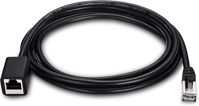 Ethernet Extension Cable 15 Feet, Shielded Network Cat6 Extension Patch Cable RJ45 Cords Shielded Male to Female Connector