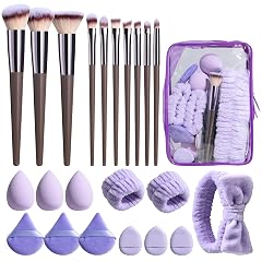 BS-MALL Makeup Brushes Set 23 Pcs with Finger Sponge Essential Tools travel set
