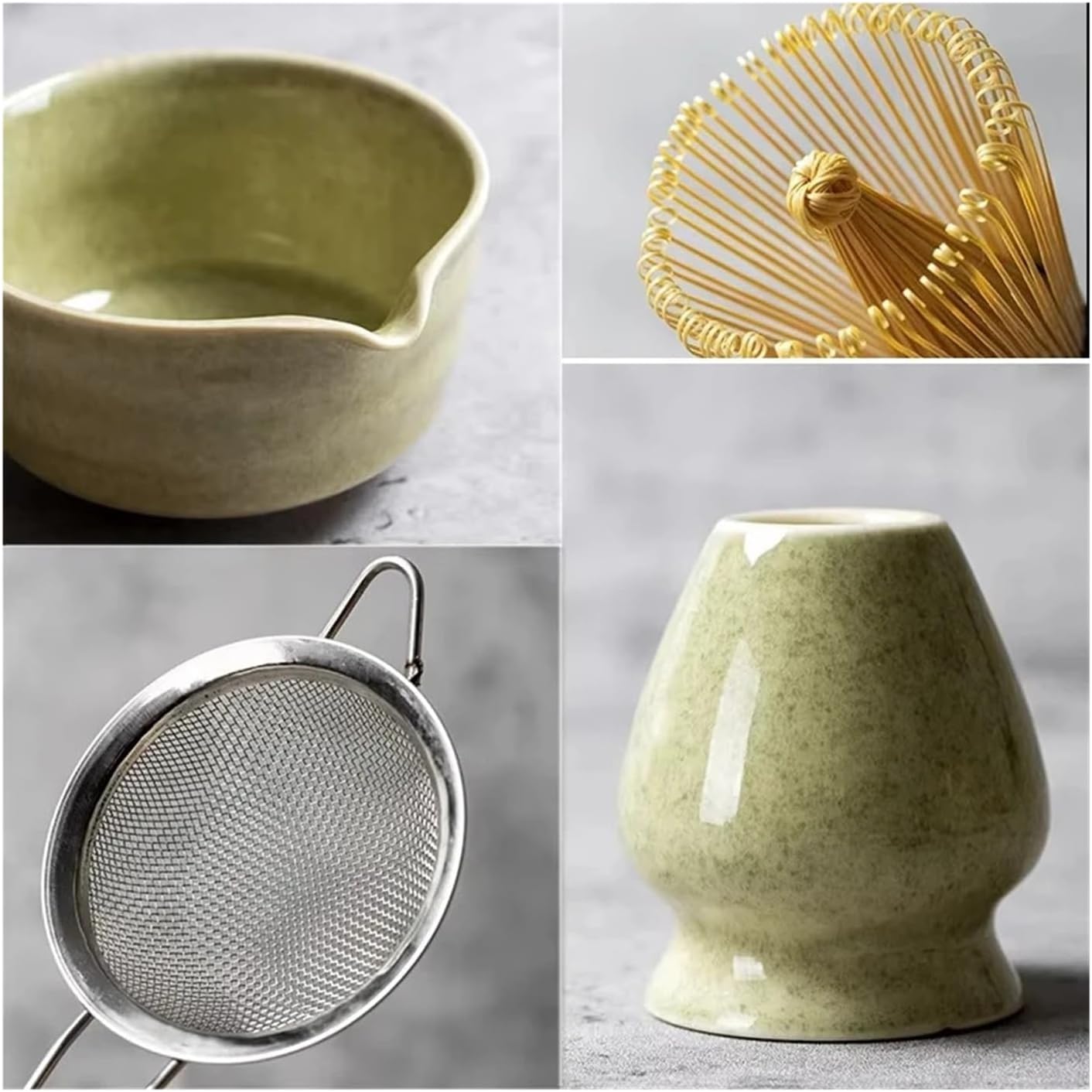 Matcha Blender Ceremony 4/5/6pcs Set Ceramic Chawan Bowl Bamboo Whisk And Tea Scoop Tools Kit(02 4PCS Black)