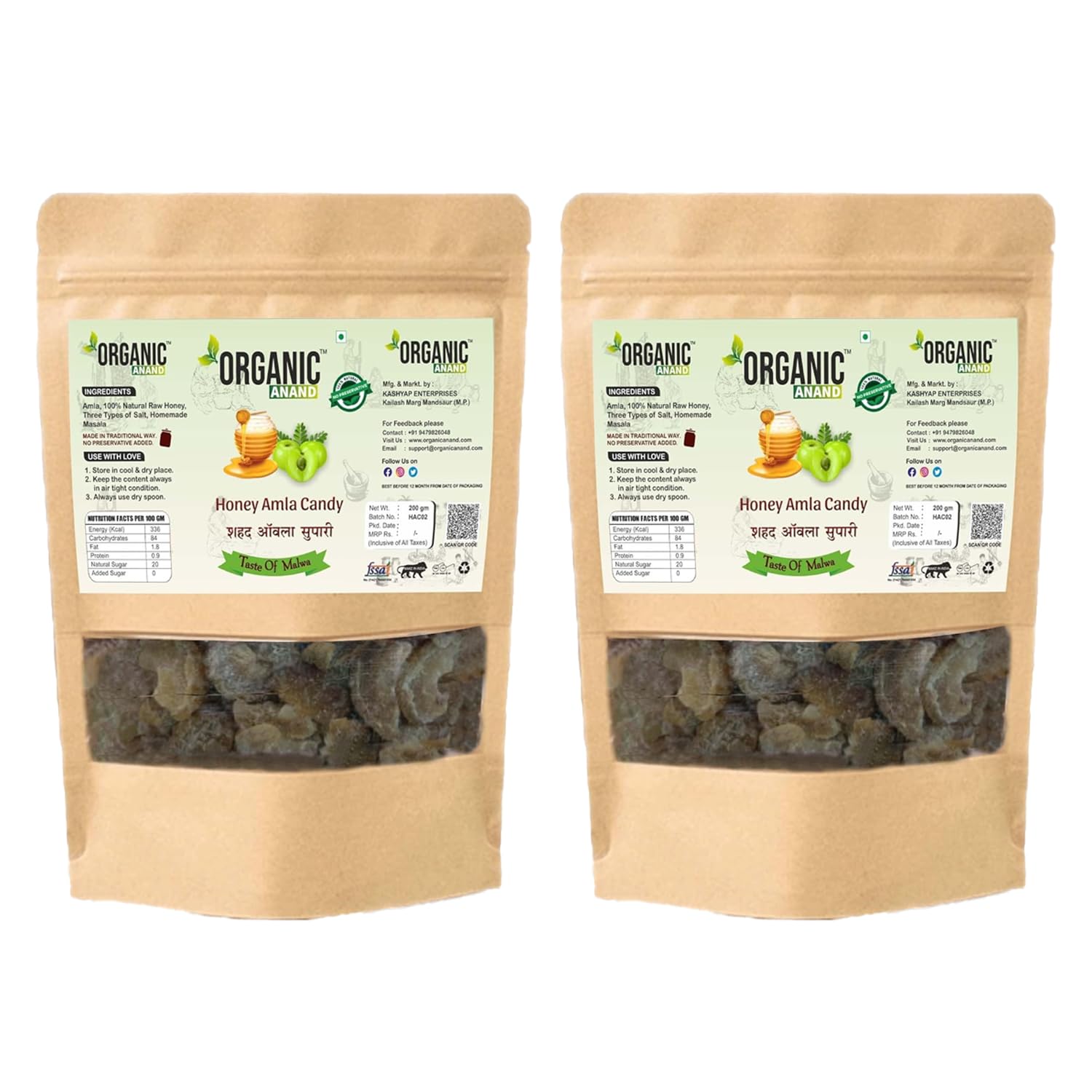 Organic Anand Delicious Homemade Sugarfree Honey Amla Candy without Sugar | Ingredients With 100% Natural Raw Honey, 3 Types of Salts, Homemade No Sugar Layer Pack Of 2 (200gm Each) (B0DF2WWYZP) Amazon Price History, Amazon Price Tracker