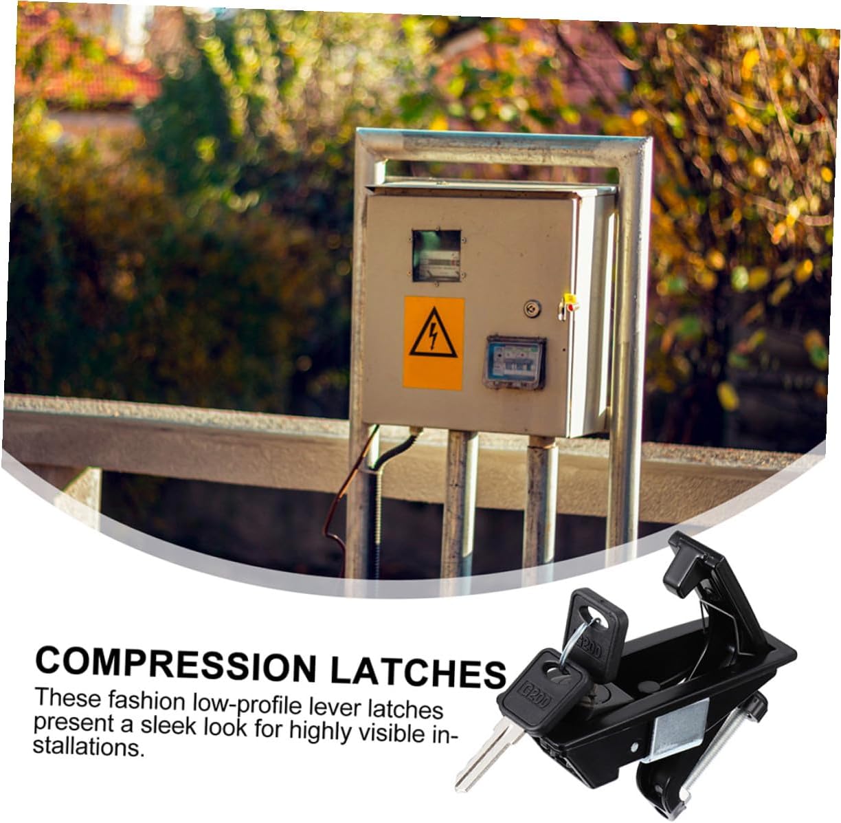 Zinc Alloy Compression Toolbox Latch Lock for Machinery Box Cabinet Doors Industrial Equipment Lock with Raised Trigger for Campers Trailers and Electrical Enclosures