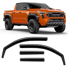 in-Channel Rain Guards Compatible with Toyota Tacoma 2024-2026, Durable Side Windows Wind Deflectors, 2024 2025 2026 Tacoma Rain Guard Black 4 PCS