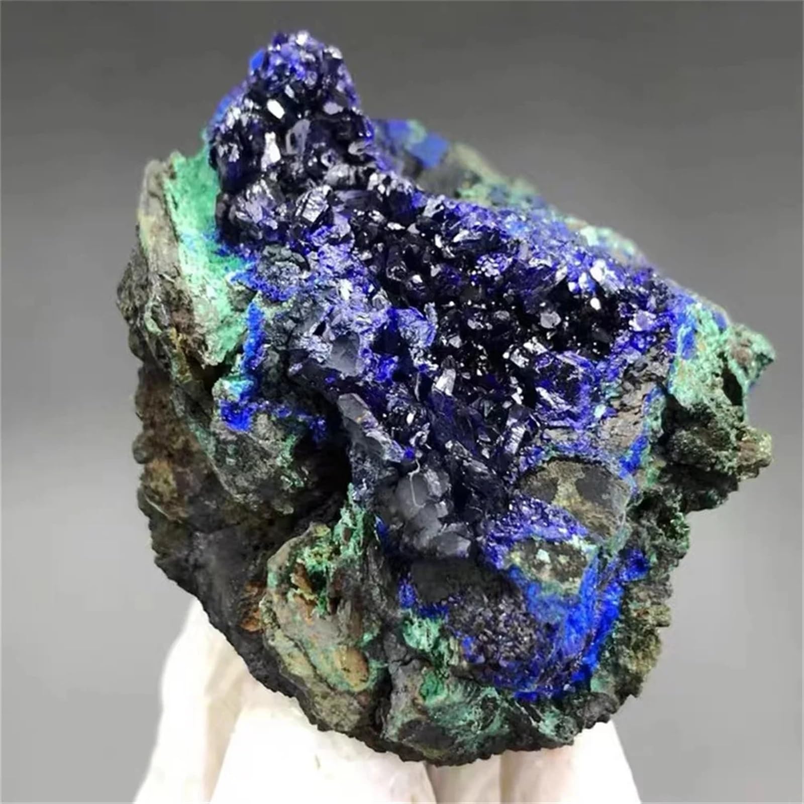 MDBJTCYZN Azurite Malachite Geode Quartz Crystal Cluster Teaching Research Stone Collectible Ornaments (Size : 3-4cm)