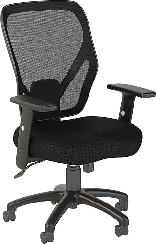 Bush Business Furniture Accord Silla de oficina con respaldo de malla en color negro  Solución de asiento ergonómico para estación de trabajo de