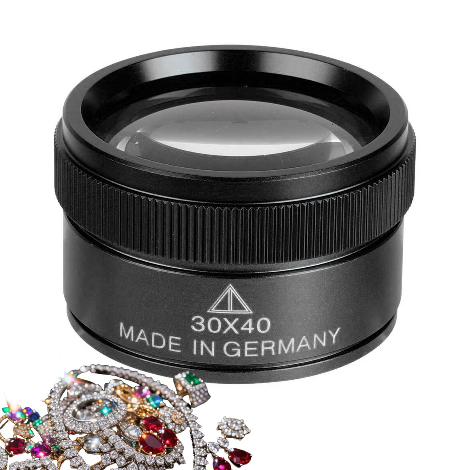 Loupe de Poche 30x Haute Précision pour Travail de Bijoux, Objectif Professionnel Léger