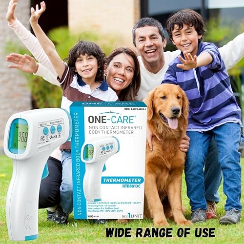 Miniatura 7 de ONE-CARE Termómetro digital infrarrojo HTD8813C - Sin contacto, termómetro Homedics, alta precisión, lectura rápida, temperatura corporal y