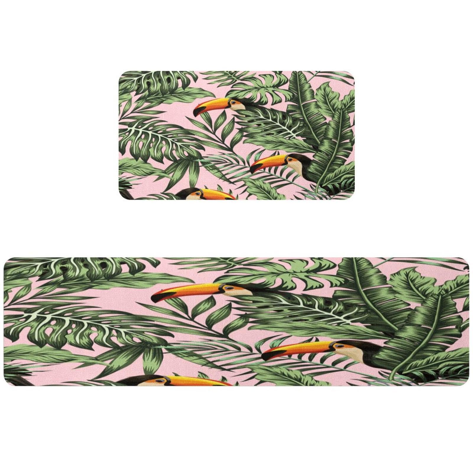 Alfombrillas de cocina de diseño tropical para pasillo y lavandería