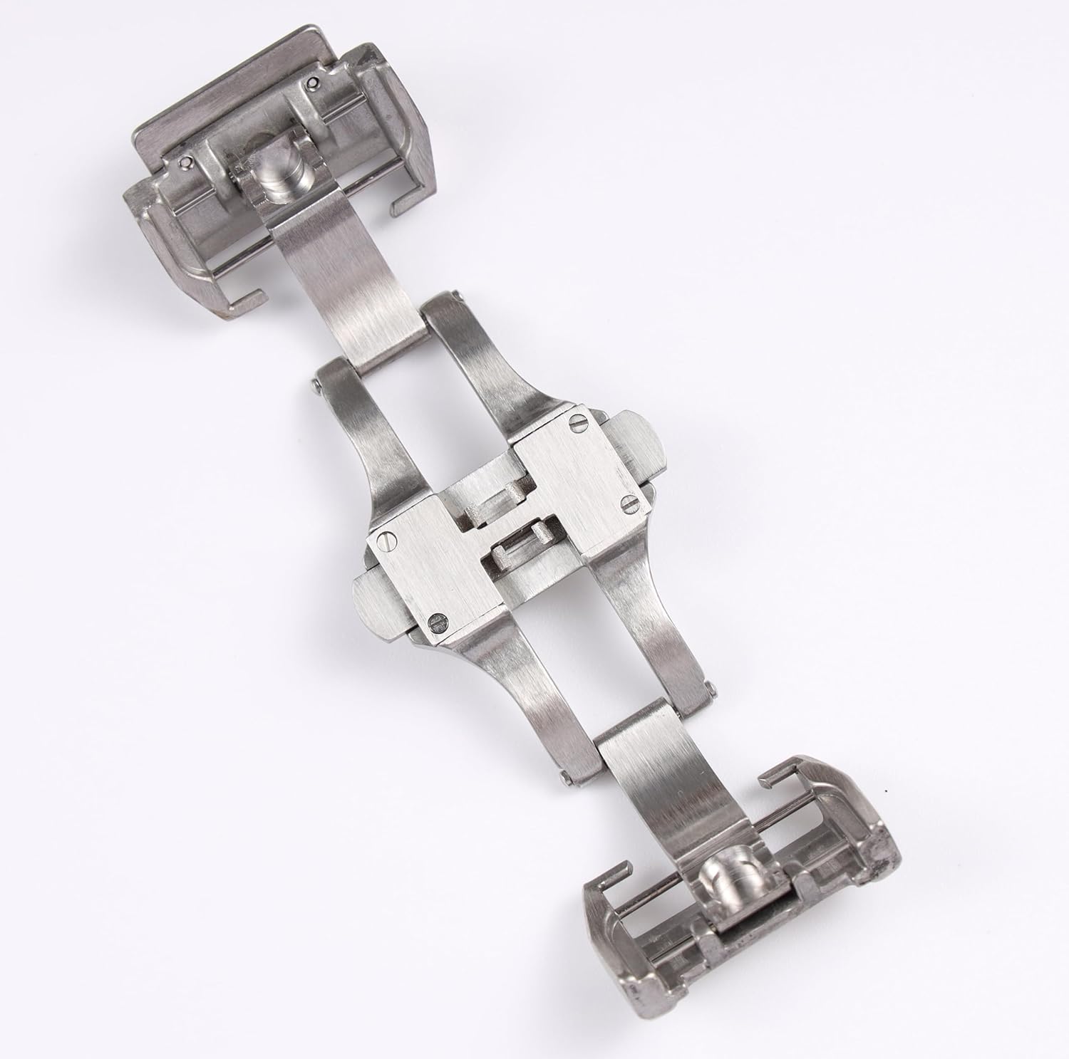 For Cartier Santos 100 Series Watch Buckle 316L Stainless Steel Brushed Butterfly 18/21mm Fold Buckle Clasp
