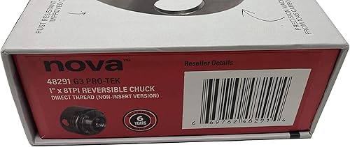 Miniatura 7 de NOVA 48291 PREMIER PRO-TEK G3 Portabrocas para torno de madera con mandíbulas PRO-TEK de 2 pulgadas, tornillo de carpintero y Dlx. Caja de