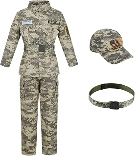 Army Costume for Boys,Kids Military Soldier Costume,Army Outfit for Boys,Halloween Kids Camouflage Uniform