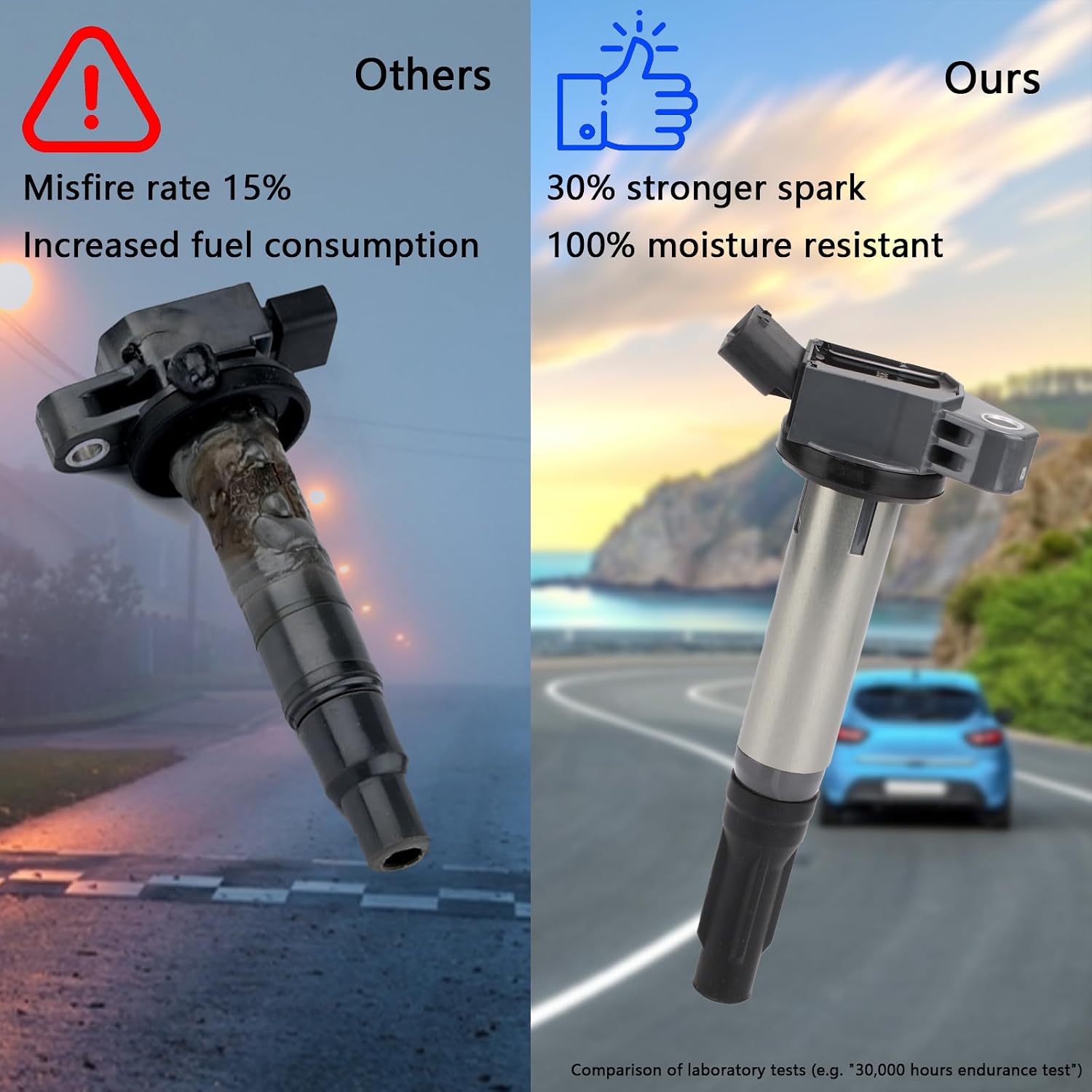UF487 OEM Ignition Coil - Compatible with Toyota Lotus ES350 RX350 RX450h Avalon Camry Highlander RAV4 Sienna Venza Evora - 3.5L V6 Engines - Replaces # 90919-02255 90919-A2004 C1601