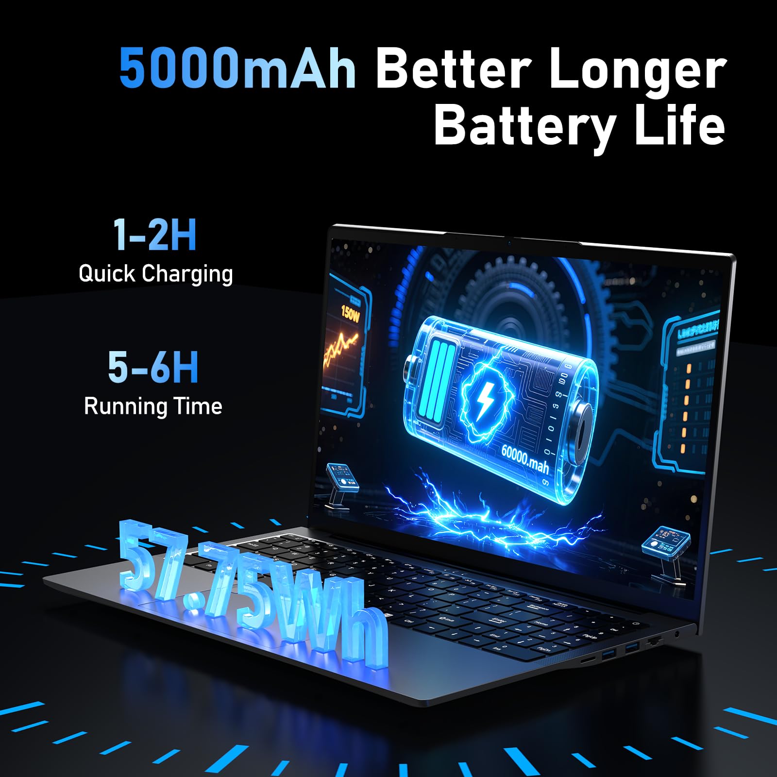 2025 PC Portatile 15.6 Pollici Core i9-11900H(fino a 4.9GHz) Gaming Laptop 16 GB RAM 1TB SSD Win11 Iris Xe GPU 1920×1080 Notebook con RJ45, Type-C, WIFI6, BT5.2, USB3.0, HDMI, Tastiera Retroilluminata