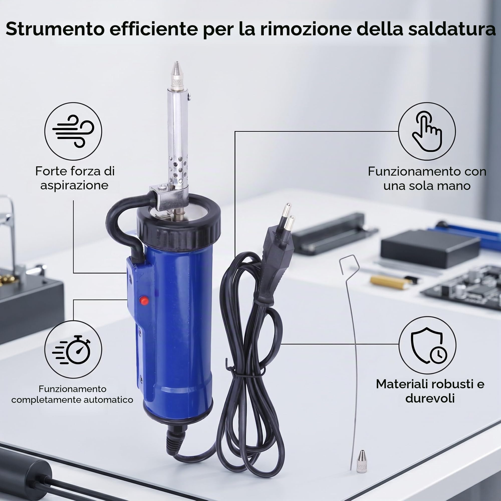 Dissaldatore Elettrico Solder Sucker Pompa Dissaldante 30W Pompa di Aspirazione Dissaldante Completamente Automatica Spina UE 220V
