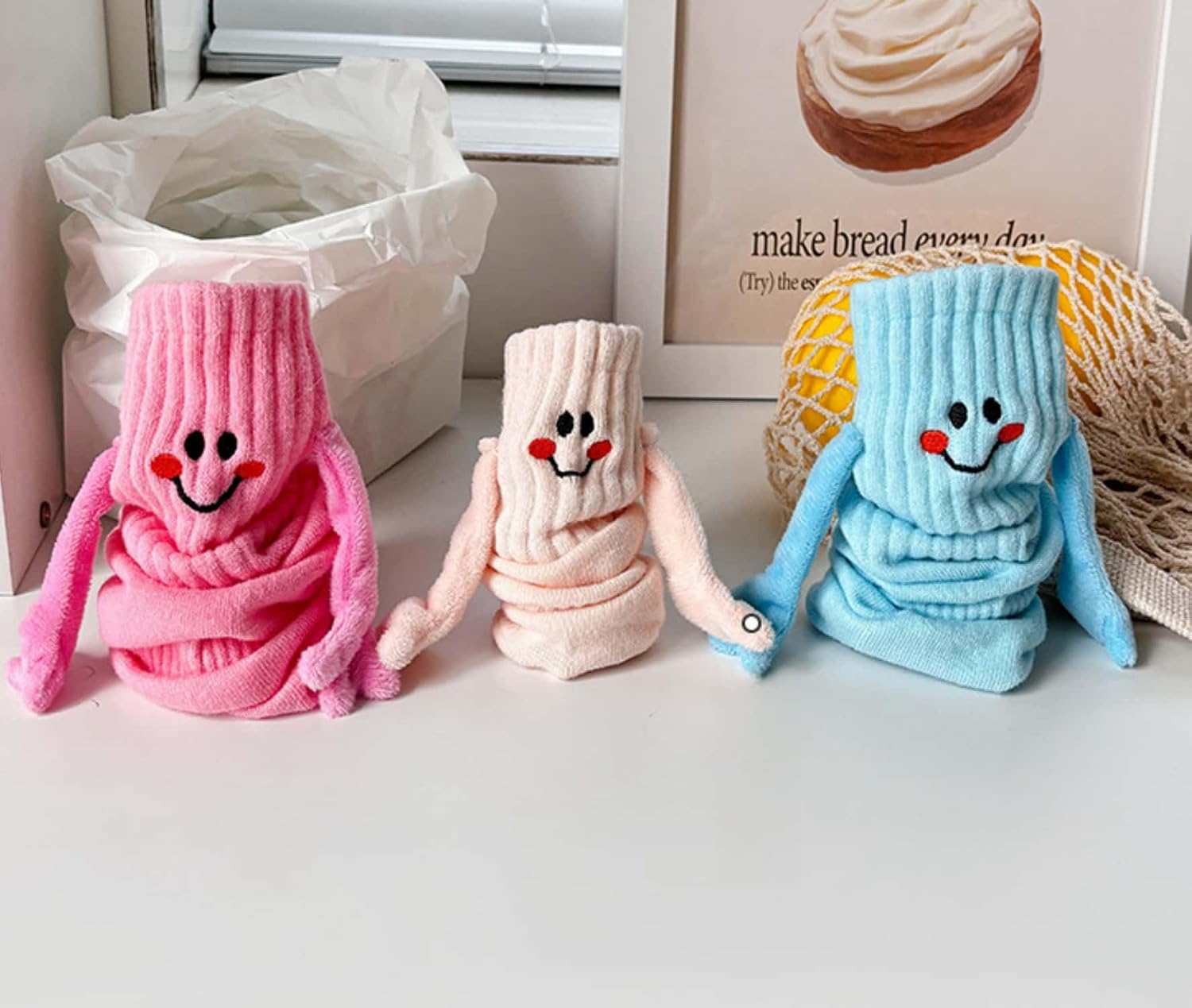 Magnetic Hand Holding Socks Crazy Funny Silly Fun Novelty Socks Gifts for Kids Toddler Friends 1-9 Years