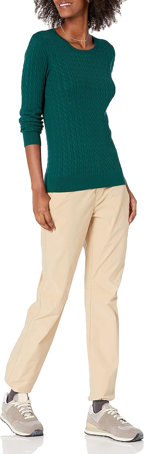 Amazon Essentials Women's Lightweight Long-Sleeve Cable Crewneck Sweater (Available in Plus Size) - Image 5