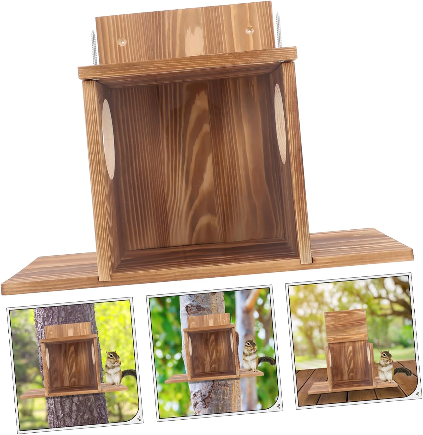 TOYANDONA Outdoor Squirrel Feeder for Garden Creative Hanging Squirrel Feeding House Simple Design for Easy Use