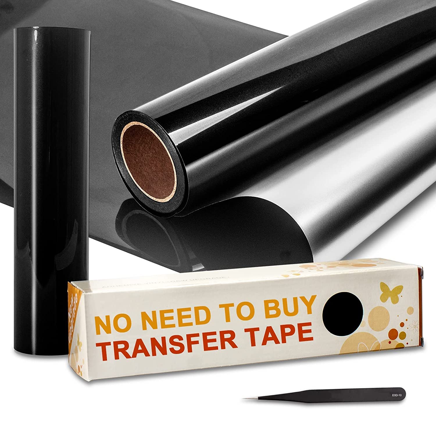 Buy Innovative Black Permanent Vinyl for Cricut No Need Transfer Film