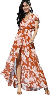 Sassafras Women Floral Frill Sleeve Maxi Price In India