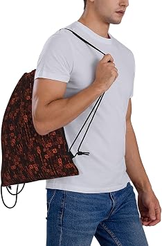 Programmer Code RedDrawstring Backpack Sports Gym Sackpack Water Resistant String Bag for Women Men