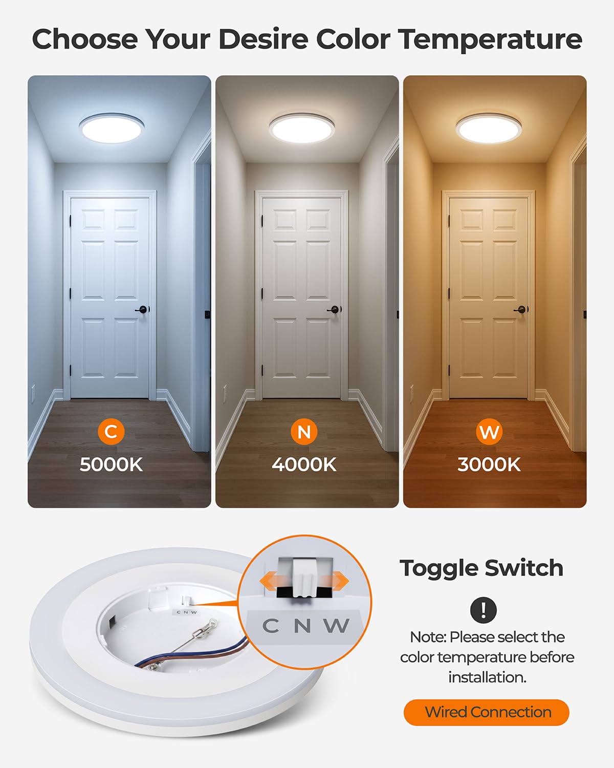 Matane Plafoniera a LED con luce notturna, 24W 3CCT, rotonda, Ø30cm | Flach Panel Lampe für Schlafzimmer Kinderzimmer Flur Küchen, mit 4W Nachtlicht und 3 Farben - Warm/Neutral/Kalt Weiß