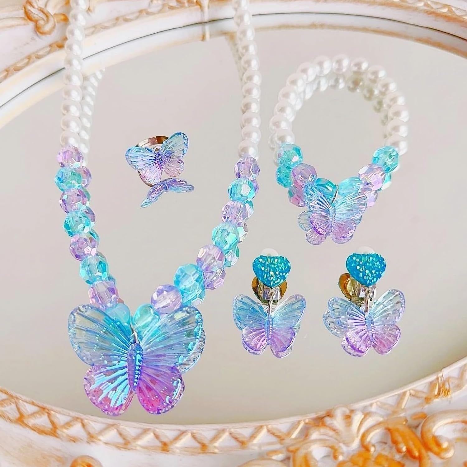 Sets Princess Jewelry Little Girls Butterfly