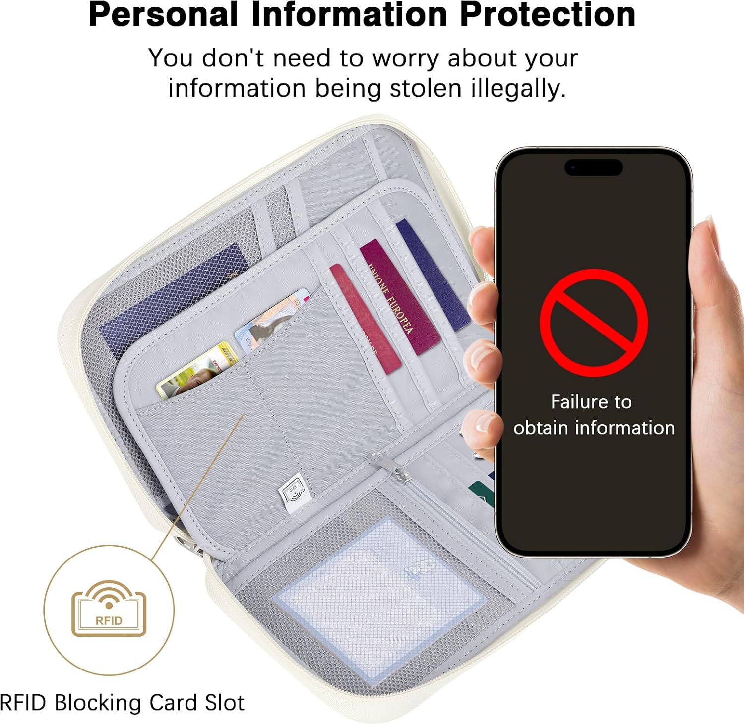 MoKo Family Passport Holder for 5, RFID Passport Wallet for Men and Women