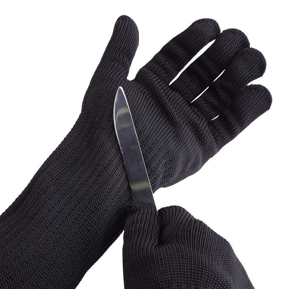 Guantes Guantes resistentes al corte, Protección de nivel 5, Guantes de trabajo de protección de seguridad resistentes a las rozaduras con poliéster + Alambre de acero, Adecuados for corte, Carpinterí