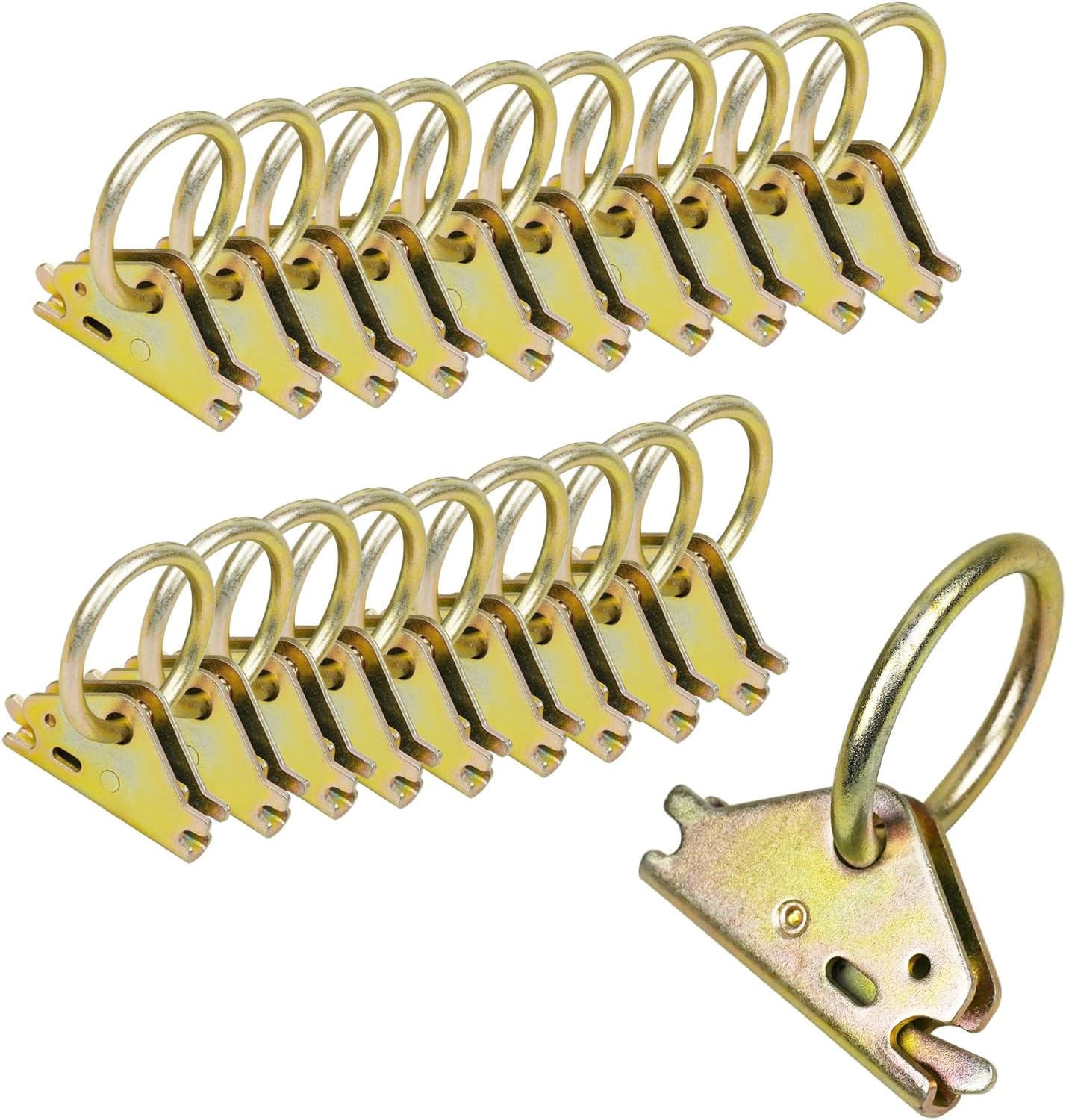 LLCC E Track O Ring Tie Down Anchors (20 Pack), Heavy Duty Steel E Track Accessories for Trailer Tie Down System, Secure Cargo in Pickup Trucks, Flatbed Trailers, Enclosed Vans