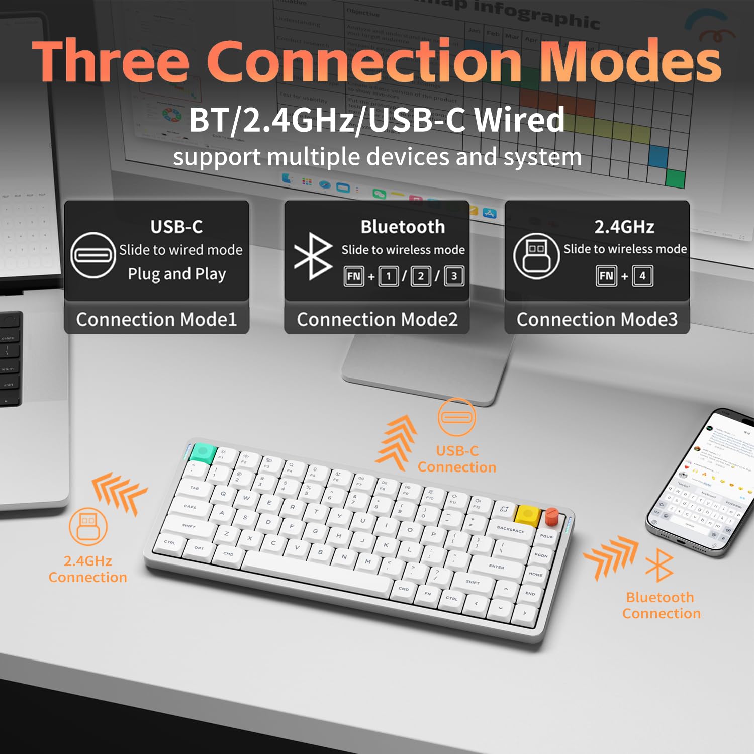 Amazon.com: nuphy Air75 V3 Hot Swappable Wireless Mechanical