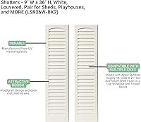 Vista 2 de Persianas para cobertizos con listones de 9 pulgadas de ancho x 36 pulgadas de alto para cobertizos, casas de juegos y gallineros, 1 par (granate)