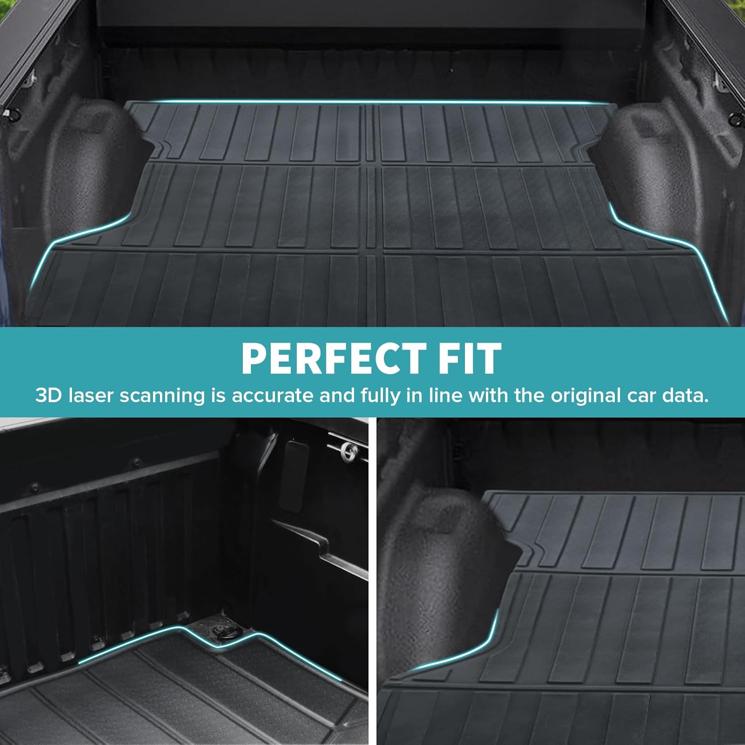 Heavy-Duty Truck Bed Mat Compatible with 2018-2024 Ram1500 Accessories 6.5Ft, Vehicle Bed Mat TPE Liner, All-Weather Protection Rear Cargo Mats