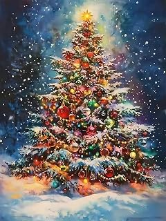 JYXSJYYD 5D DIY Winter Diamond Art Kits for Adults,Christmas Tree Diamond Paintings Kits for Beginners,Paint by Diamonds Dot Full Drill Gem Art Crafts,Home Wall Decoration 11.8x15.8 Inches.