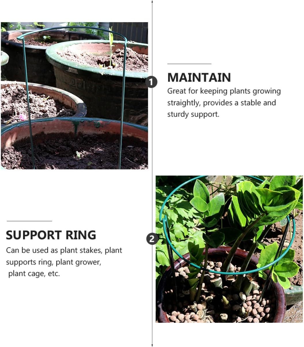 HEMOTON 4pcs Garden Trellis Plant Support Frame Half Design Sturdy Iron for Roses Peonies and Vine Plants