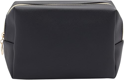 Miniatura 6 de Glamlily Paquete de 3 bolsas de maquillaje de piel sintética con cremallera, bolsas de cosméticos de viaje (3 colores neutros)