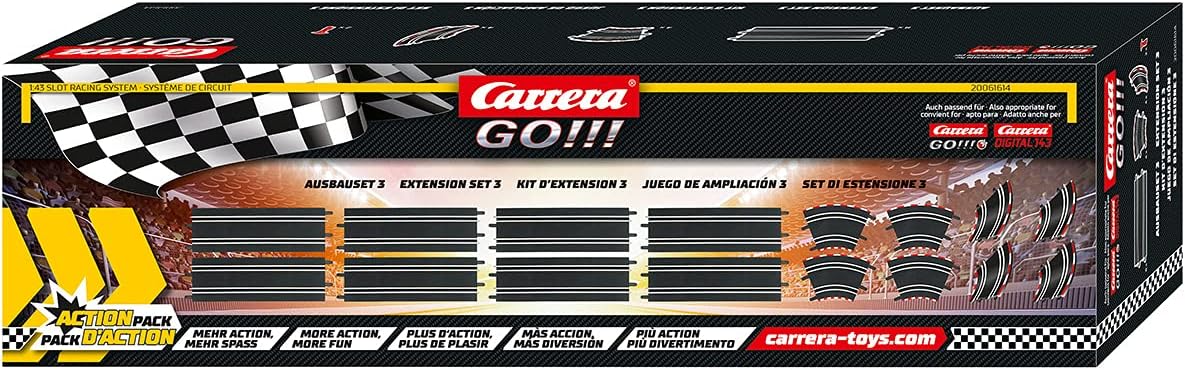 61614 GO!!! and Digital 143 Extension Set 3 Add On Parts Includes Straights Curves High Curves, Medium
