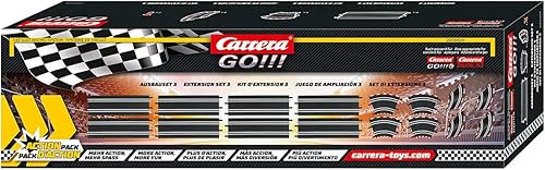 Carrera 61614 GO!!! y Digital 143 Juego de extensión 3 piezas adicionales Incluye curvas rectas, curvas altas, tamaño mediano