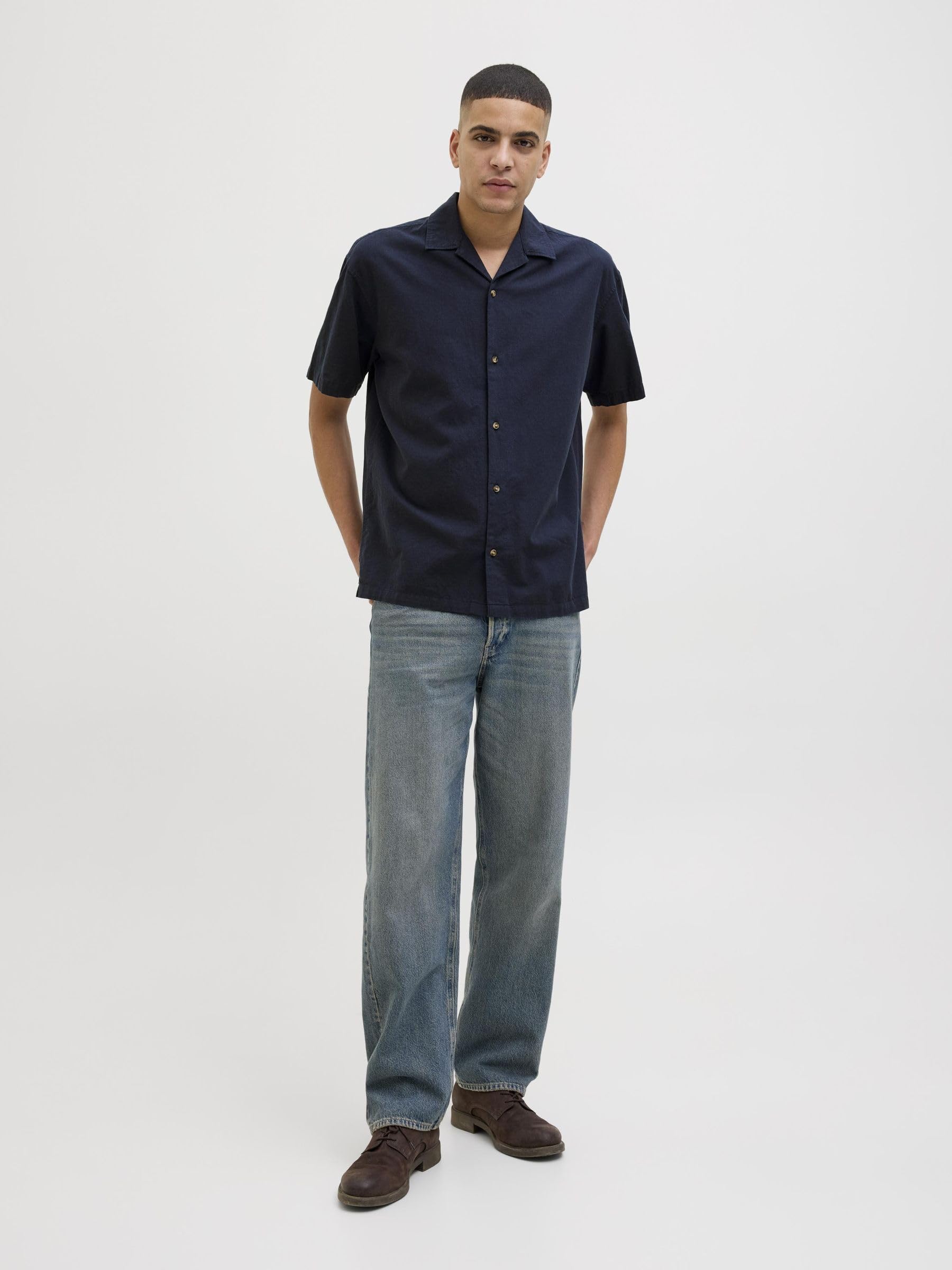 JACK & JONES Jjesummer Resort SS SN - koszulka z krótkim rękawem, marynarka morska, rozmiar S męski, Marynarka morska, S