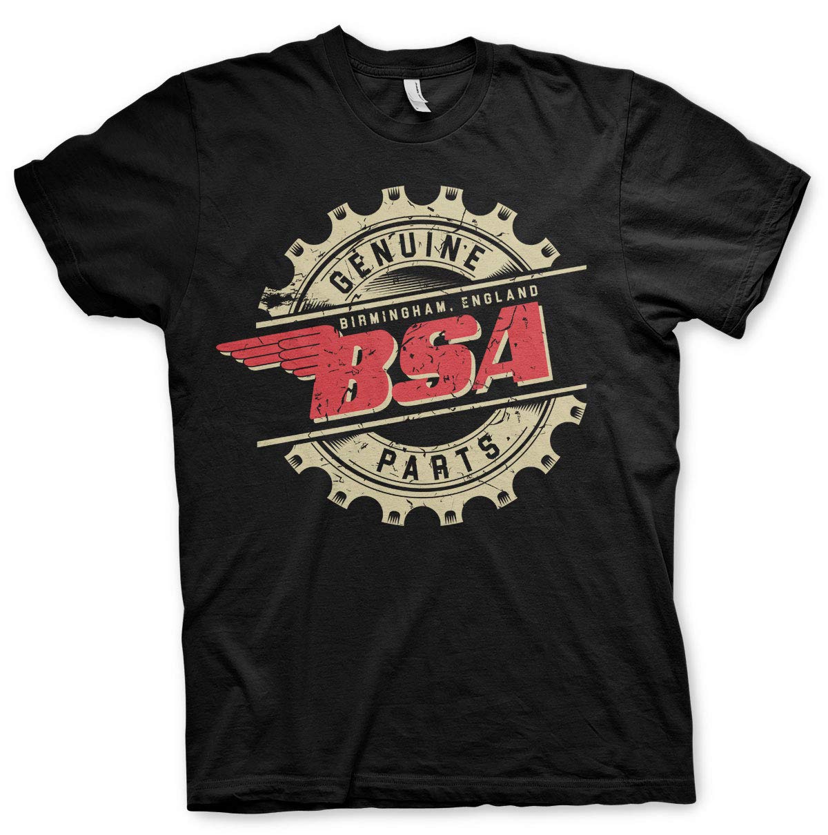 BSA Officially Licensed Genuine Parts Mens T-Shirt (Black), Medium
