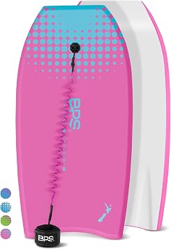 BPS Storm Bodyboard with Premium Coiled Leash - Lightweight with EPS Core, Durable for All Wave Conditions