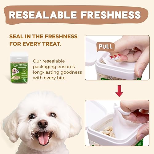 Miniatura 7 de Cubitos liofilizados de pollo y col rizada para gatos y perros, galletas deshidratadas con alto contenido de proteínas para control de peso,