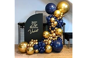 Navy and Gold Balloon Garland Kit: 121-Piece Garland Kit for Festive Celebrations