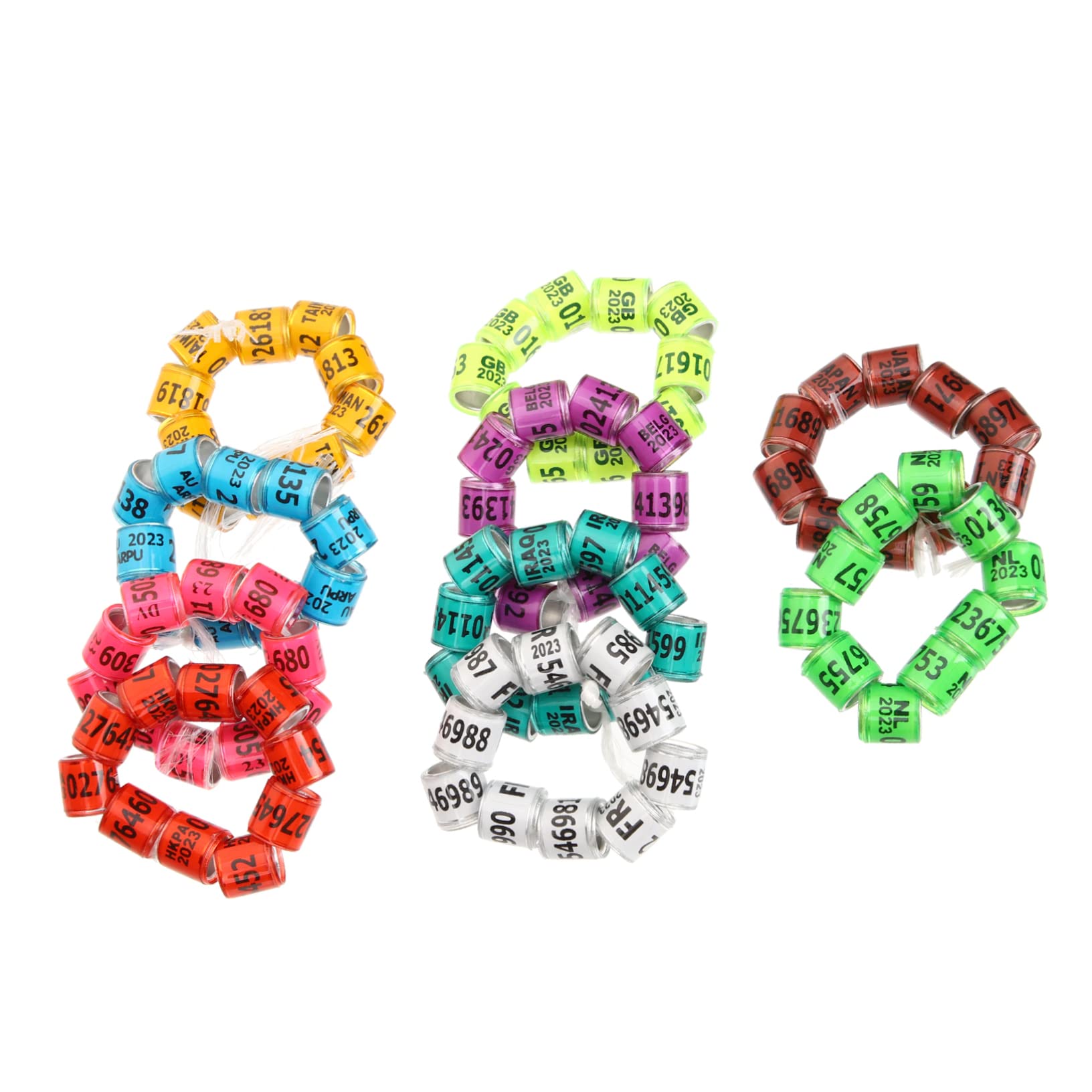 Hohopeti Pigeon Racing Leg Bands 100pcs Aluminum Plastic Pigeon Foot Rings Durable Easy to Use Random Color