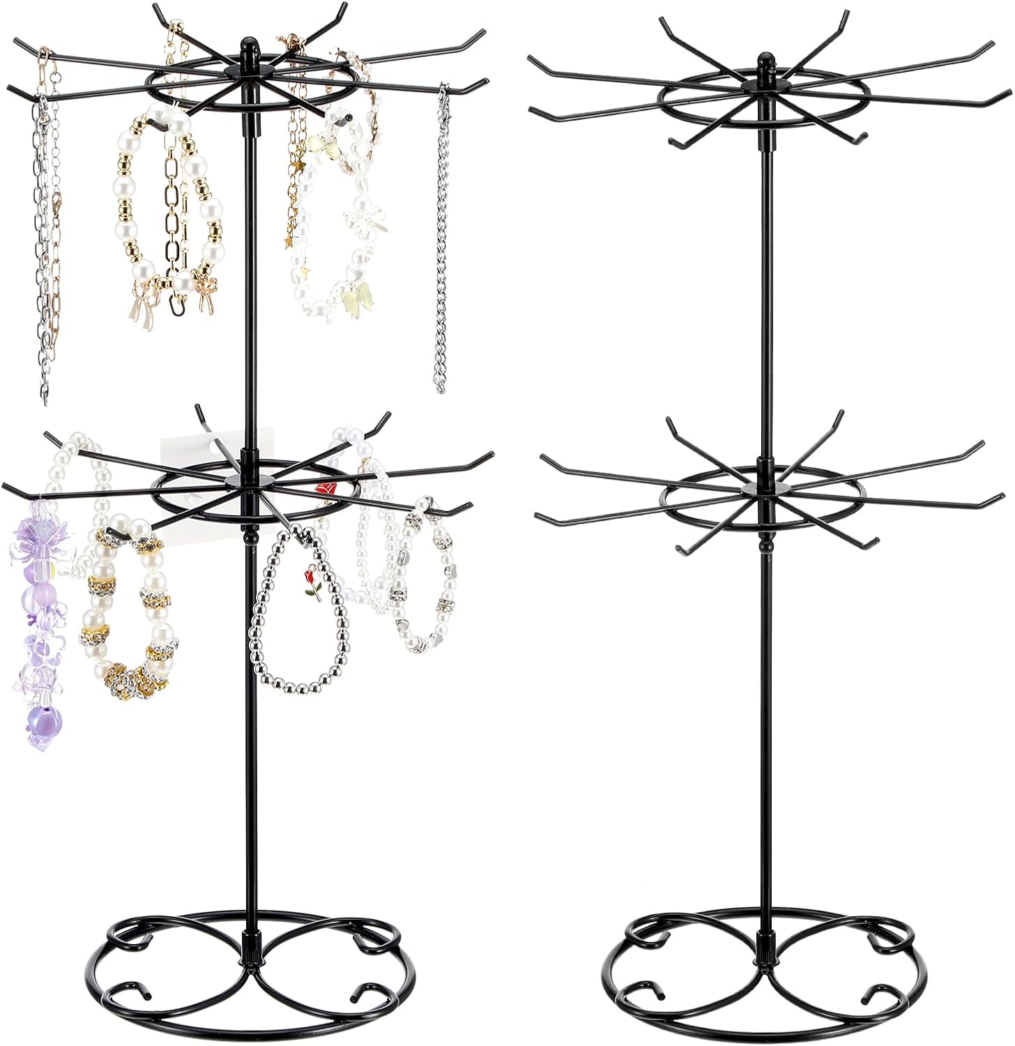 Amazon.com: Lemecima 2 Pcs Rotating Bracelet Display Stand Jewelry Rack ...