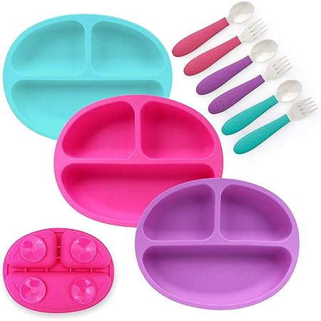 4 Edelstahl-Schüsseln Mit Silikonhülle & Saugnapf - Baby-Schüsselset Mit Deckeln